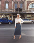 Long Stretch Denim Bag Hip Skirt - ROUTINE FASHION